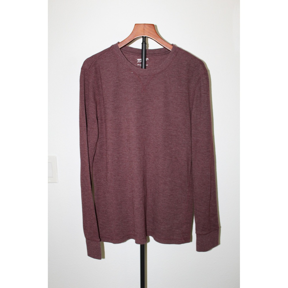 Arizona‎ Jean Co Mens XL Burgundy Heather Waffle Knit Thermal Long Sleeve Shirt